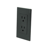 RECEPTACULO DUPLEX STALO & KRISTALO 3/3 NEGRO MATE 15A 127/250V