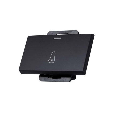 INTERRUPTOR STALO & KRISTALO PULSADOR 3/3 NEGRO MATE 10A 250V