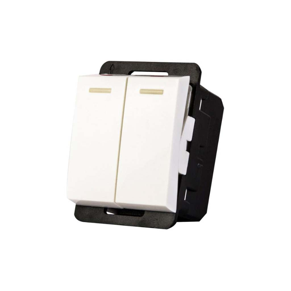 INTERRUPTOR STALO & KRISTALO 1P DOBLE 1/2 BLANCO 10A 250V