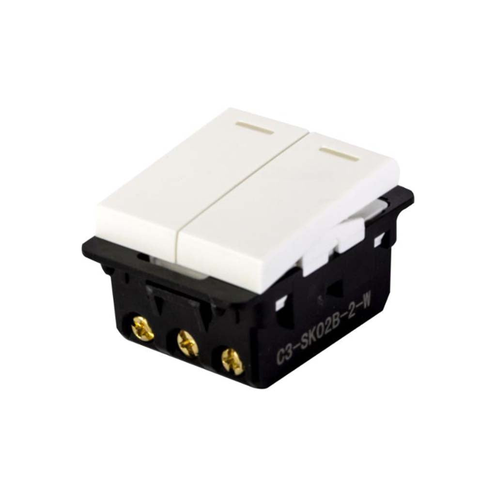 INTERRUPTOR STALO & KRISTALO 1P DOBLE 1/2 BLANCO 10A 250V