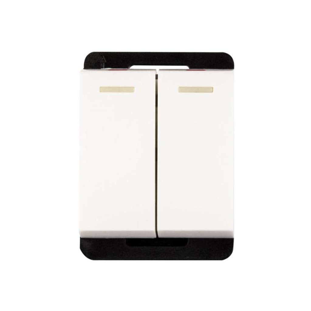 INTERRUPTOR 3 VIAS STALO & KRISTALO DOBLE 1/2 BLANCO 10A 250V