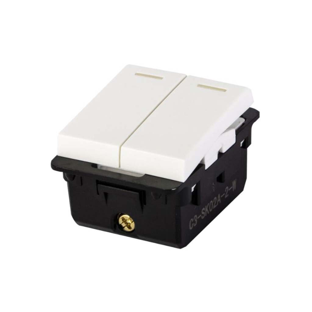INTERRUPTOR 3 VIAS STALO & KRISTALO DOBLE 1/2 BLANCO 10A 250V