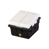 INTERRUPTOR 3 VIAS STALO & KRISTALO DOBLE 1/2 BLANCO 10A 250V