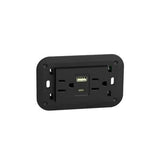 TOMA DE CORRIENTE DUPLEX 2P+T CON 2 USB A+C COLOR ANTRACITA  3 MOD