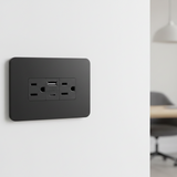 TOMA DE CORRIENTE DUPLEX 2P+T CON 2 USB A+C COLOR ANTRACITA  3 MOD
