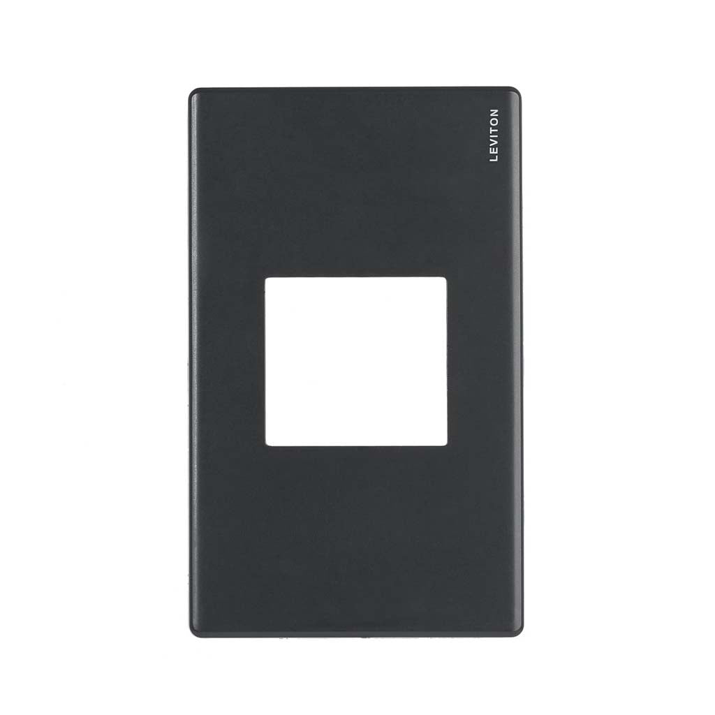 PLACA PLASTICA STALO NEGRO 1 MODULO 1/2 NEGRO MATE
