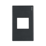 PLACA PLASTICA STALO NEGRO 1 MODULO 1/2 NEGRO MATE