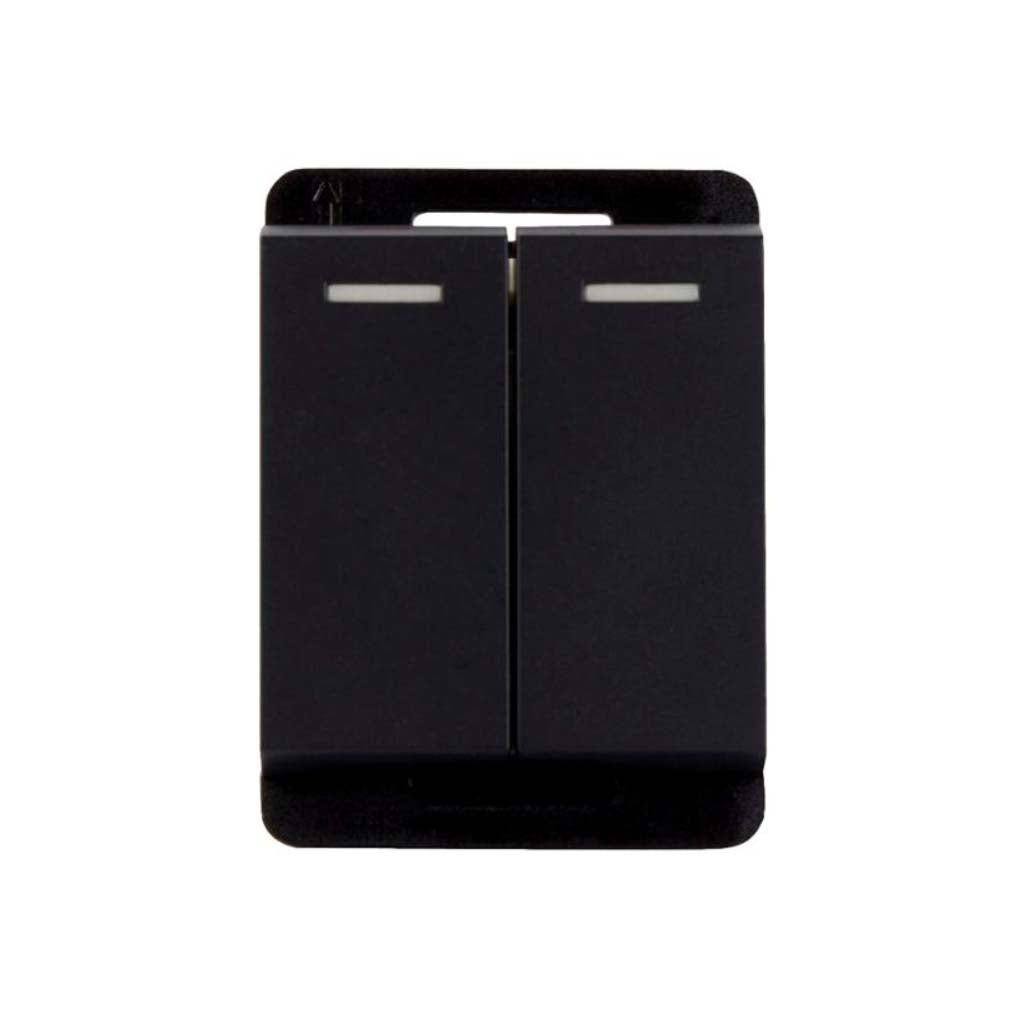 S&K INTERRUPTOR 1P DOBLE 1/2 NEGRO MATE 10A-250VCA