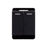 INTERRUPTOR 3VIAS STALO & KRISTALO DOBLE 1/2 NEGRO MATE 10A-250VCA