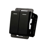 INTERRUPTOR 3VIAS STALO & KRISTALO DOBLE 1/2 NEGRO MATE 10A-250VCA