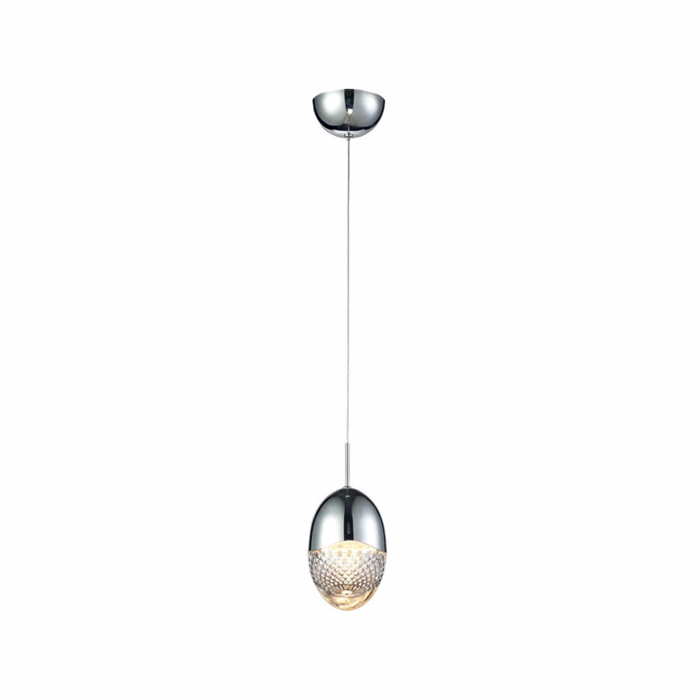LUMINARIA LED COLGANTE CRISTAL/CROMO 1X5W. PADME *** HA. LUMI ***