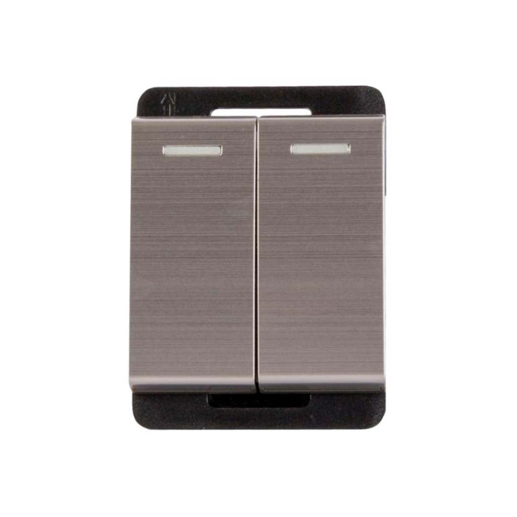 INTERRUPTOR DOBLE STALO & KRISTALO 1/2 ACERO 10A-250VCA