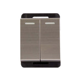 INTERRUPTOR 3 VIAS STALO & KRISTALO DOBLE 1/2 ACERO 10A-250VCA