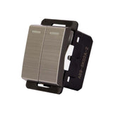 INTERRUPTOR 3 VIAS STALO & KRISTALO DOBLE 1/2 ACERO 10A-250VCA