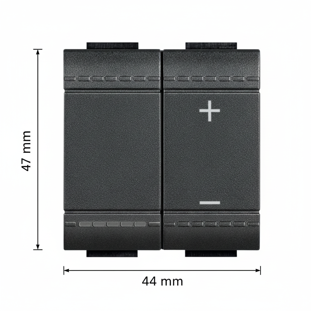 DIMER UNIVERSAL PULSANTE COLOR NEGRO ANTRACITA 3 MOD.