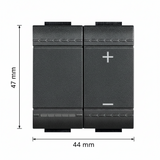 DIMER UNIVERSAL PULSANTE COLOR NEGRO ANTRACITA 3 MOD.