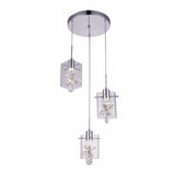 LUMINARIO COLGANTE DE CRISTAL 3X4W ACABADO CROMOADO  STRATTO *** HA. LUMI ***