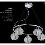 COLGANTE LED CIRCULAR CROMADO 5X3W STRATTO *** HA. LUMI ***