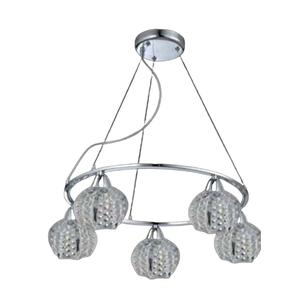COLGANTE LED CIRCULAR CROMADO 5X3W STRATTO *** HA. LUMI ***