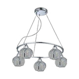 COLGANTE LED CIRCULAR CROMADO 5X3W STRATTO *** HA. LUMI ***