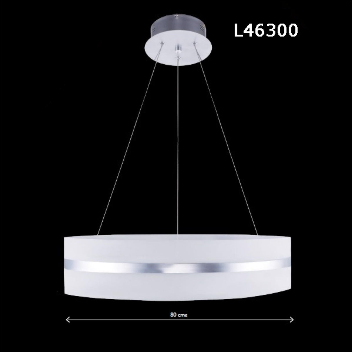 LUMINARIO COLGANTE REDONDO LED 118W 80X150CM ACABADO SATINADO  STRATTO *** HA. LUMI ***