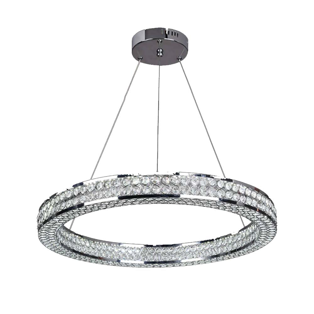 LUMINARIA LED COLGANTE CROMO/CRISTAL 48 W ANELLO STRATTO