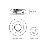 DOWNLIGHT LED 750 8W 100-305V BFP 45 3000K BLANCO *** SOBRE PEDIDO ***