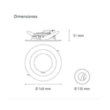 DOWNLIGHT LED EMPOTRAR 14W/127-277V. BLANCO M1400 4000K LUZ CALIDA ELECTROMAG