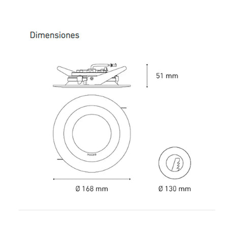 DOWNLIGHT LED EMPOTRAR 14W/127-277V. BLANCO M1400 4000K LUZ CALIDA ELECTROMAG