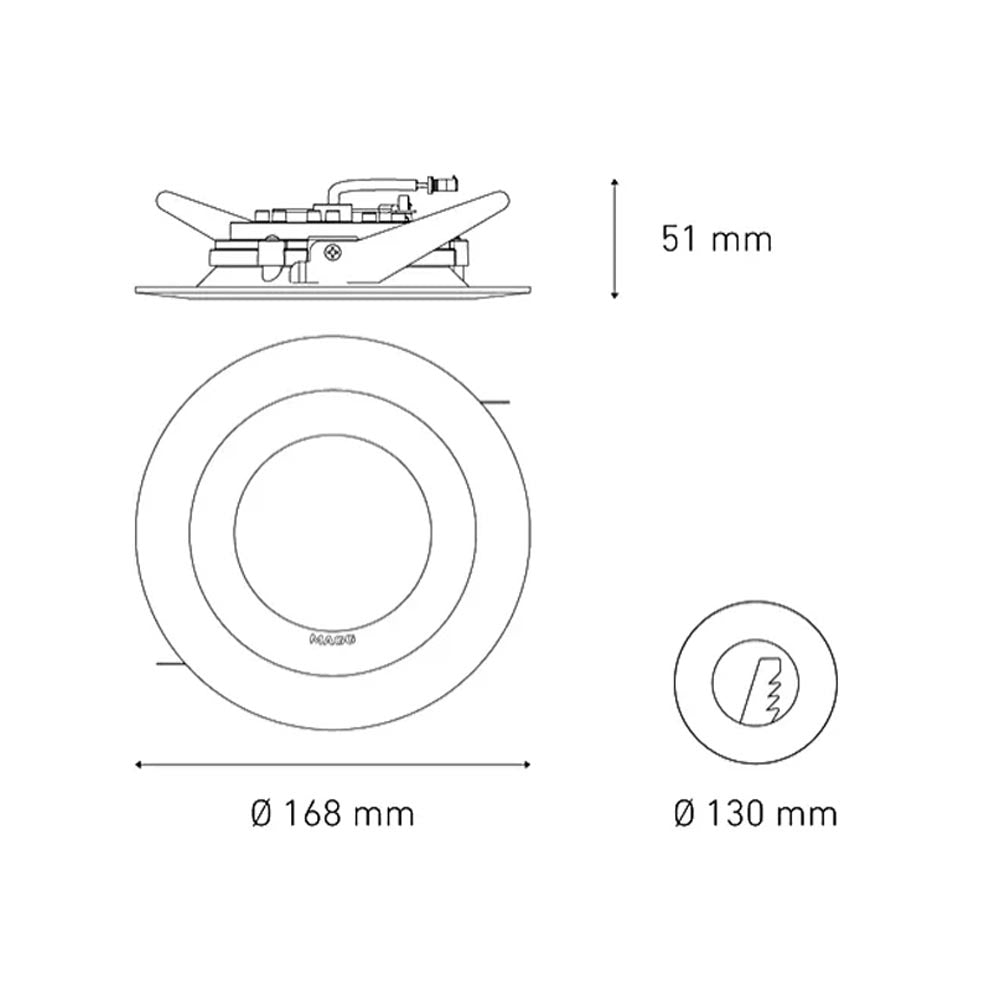 DOWNLIGHT LED EMPOTRAR 15W/100-305V. NIQUEL M1400 3000K LUZ CALIDA 1330LM ELECTROMAG *** SOBRE PEDIDO ***