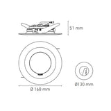 DOWNLIGHT LED EMPOTRAR 15W/100-305V. NIQUEL M1400 4000K LUZ NEUTRA 980LM ELECTROMAG *** SOBRE PEDIDO ***