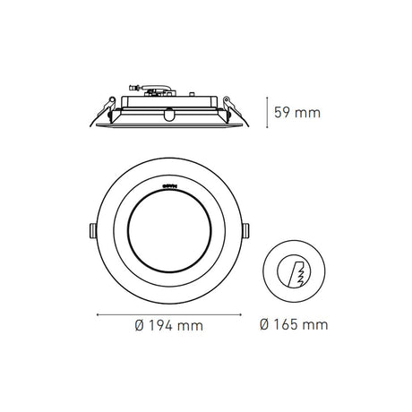 DOWNLIGHT LED EMPOTRAR 25W/100-305V. BLANCO M2300 3000K LUZ CALIDA ELECTROMAG