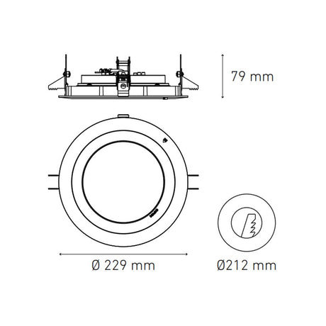 DOWNLIGHT LED EMPOTRAR 40W/100-305V. BLANCO M3600 3000K LUZ CALIDA ELECTROMAG