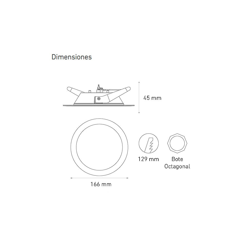 DOWNLIGHT LED EMPOTRAR LUNA 9 SSD 9W/105-140V. BLANCO 6000K LUZ DE DIA ELECTROMAG