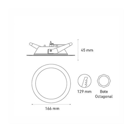 DOWNLIGHT LED EMPOTRAR LUNA 9 SSD 9W/105-140V. NIQUEL SATIN 4000K LUZ NEUTRA ELECTROMAG