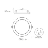 DOWNLIGHT LED EMPOTRAR LUNA 16 SSD 18W/105-140V. BLANCO 6000K LUZ DE DIA ELECTROMAG