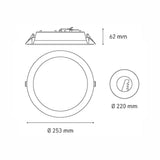DOWNLIGHT LED EMPOTRAR LUNA 23 SSD 25W/105-140V. BLANCO 6000K LUZ DE DIA ELECTROMAG