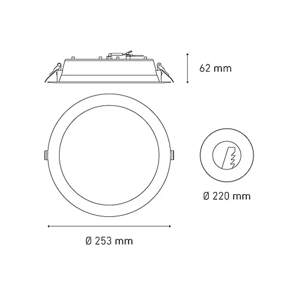 DOWNLIGHT LED EMPOTRAR LUNA 23 SSD 25W/105-140V. BLANCO 4000K LUZ NUETRA ELECTROMAG