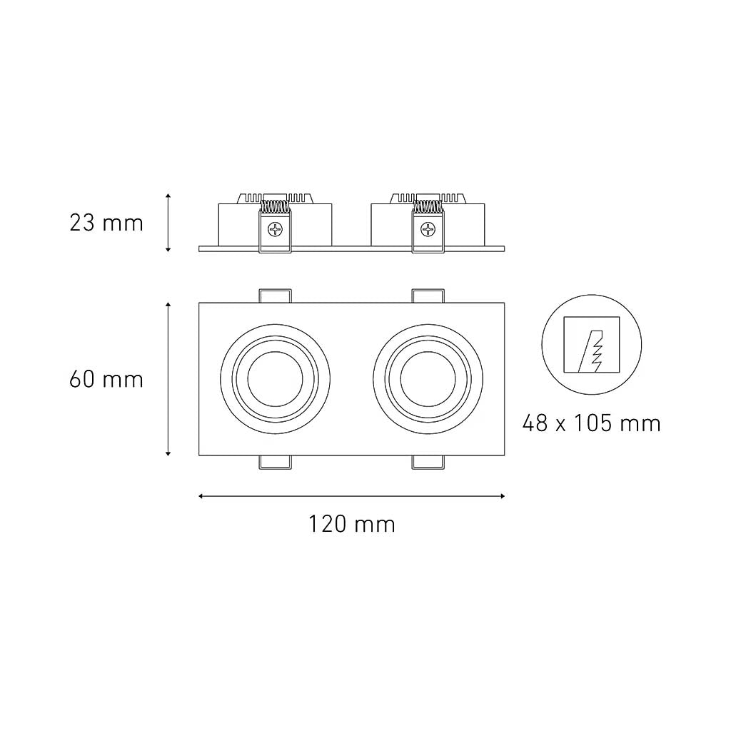 DOWNLIGHT LED EMPOTRAR FLASH II PLANO 6W/100-240V. ANODIZADO 4000K LUZ NEUTRA ELECTROMAG