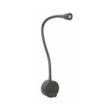 LUMINARIO LED SOBREPONER MURO SWAN II 1.7W/100-240V. APAGADOR Y BRAZO METALICO FLEXIBLE NEGRO 4000K LUZ NEUTRA ELECTROMAG