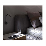 LUMINARIO LED SOBREPONER MURO SWAN II 1.7W/100-240V. APAGADOR Y BRAZO METALICO FLEXIBLE NEGRO 4000K LUZ NEUTRA ELECTROMAG