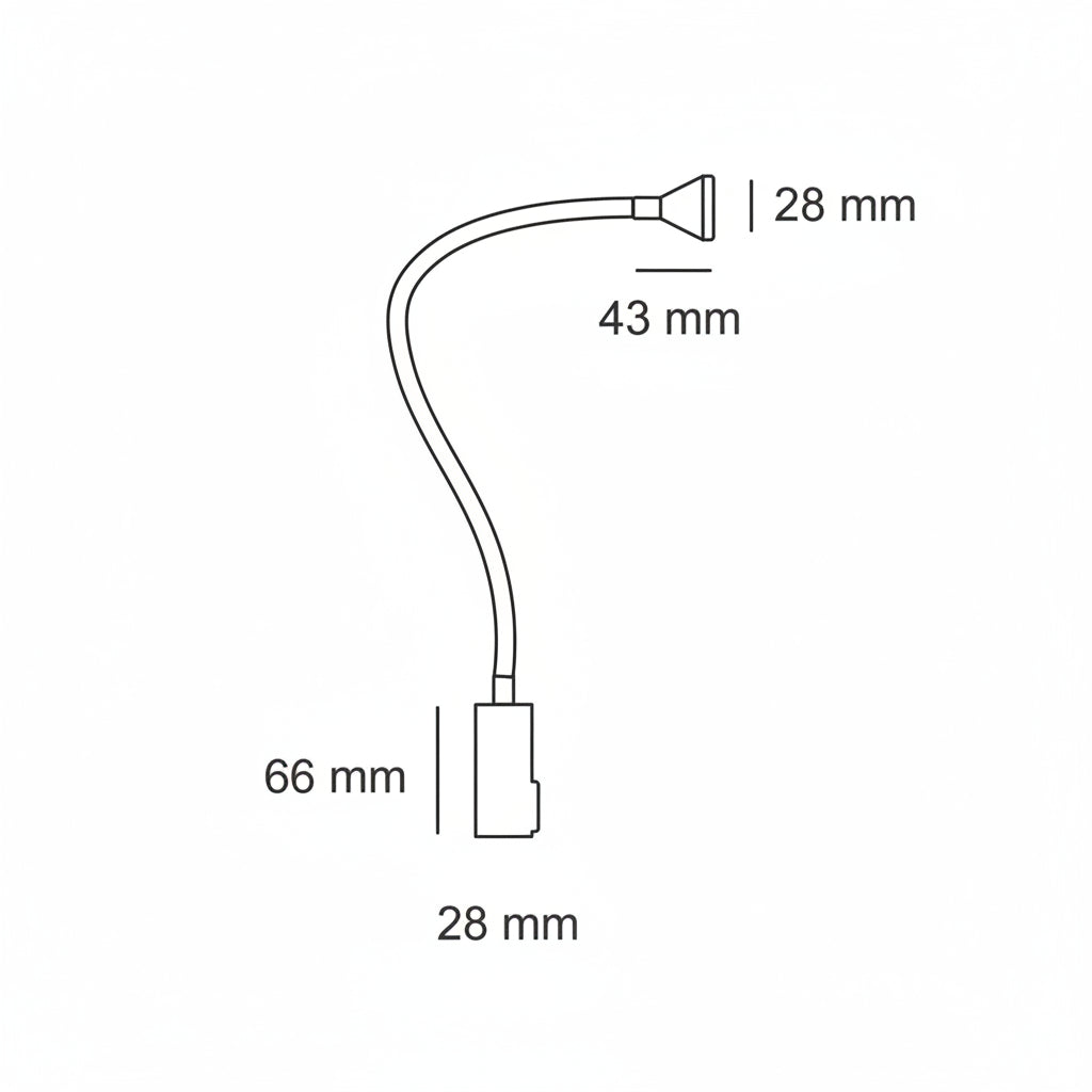 LUMINARIO LED SOBREPONER MURO SWAN II 1.7W/100-240V. APAGADOR Y BRAZO METALICO FLEXIBLE ANODIZADO 4000K LUZ NEUTRA ELECTROMAG
