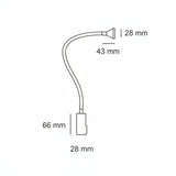 LUMINARIO LED SOBREPONER MURO SWAN II 1.7W/100-240V. APAGADOR Y BRAZO METALICO FLEXIBLE ANODIZADO 4000K LUZ NEUTRA ELECTROMAG