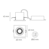 LUMINARIO LED DIRIGIBLE SOBREPONER TECHO FLASH D I 4.4W/100-140V. BLANCO CON  BLANCO 3000K LUZ CALIDA ELECTROMAG