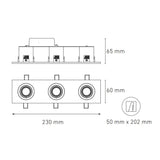 LUMINARIO LED DIRIGIBLE SOBREPONER TECHO FLASH D III 13W/100-140V. 20 NEGRO 3000K LUZ CALIDA ELECTROMAG