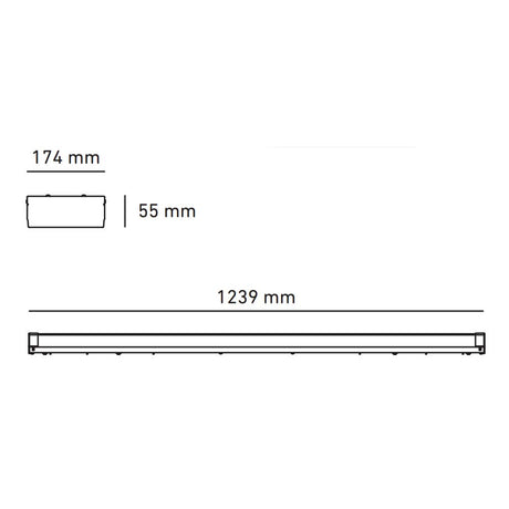 GABINETE INDUSTRIAL METALICO TRACK LED 2X18W/100-240V. PANTALLA TEXT. 6000K LUZ DE DIA ELECTROMAG