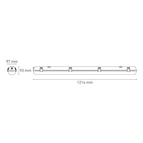 LUMINARIO SELLADO GAMMA LED 1200 30 STD 30W/100-305V. TRANSPARENTE 3000K LUZ CALIDA ELECTROMAG