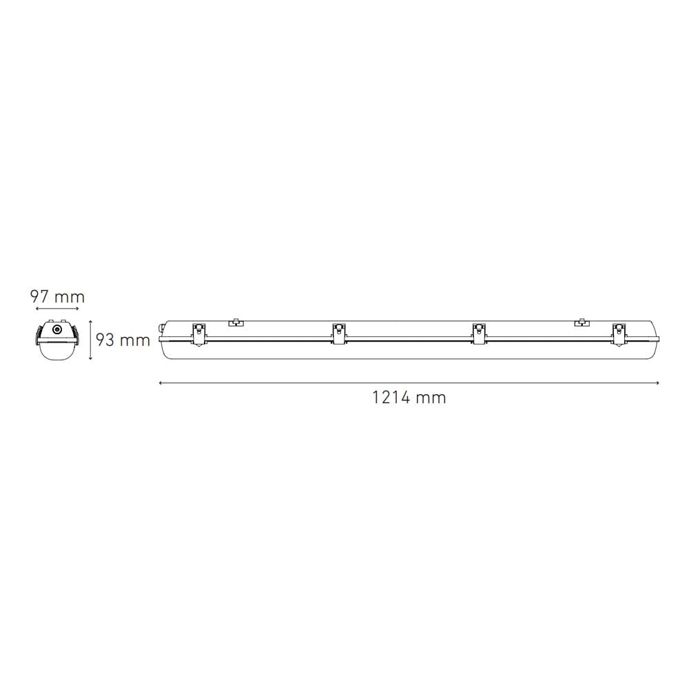 LUMINARIO SELLADO GAMMA LED 1200 30 STD 30W/100-305V. TRANSPARENTE 3000K LUZ CALIDA ELECTROMAG