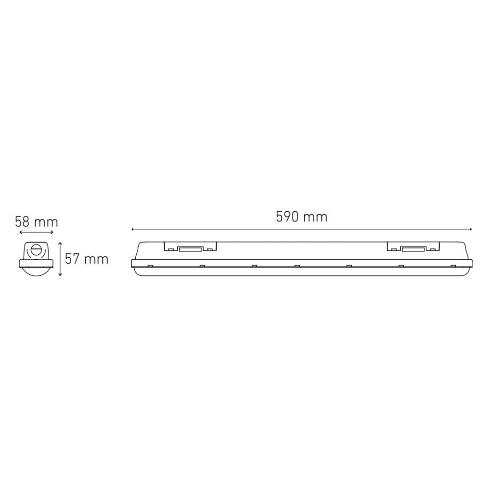 LUMINARIO SELLADO LED GAMMA TOT 600 15W/100-305V. OPALINA 6000K LUZ DE DIA ELECTROMAG