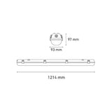 LUMINARIO SELLADO LED GAMMA 1200 30 30W/100-305V. OPALINA CON SENSOR DE MOVIMIENTO 6000K LUZ DE DIA ELECTROMAG